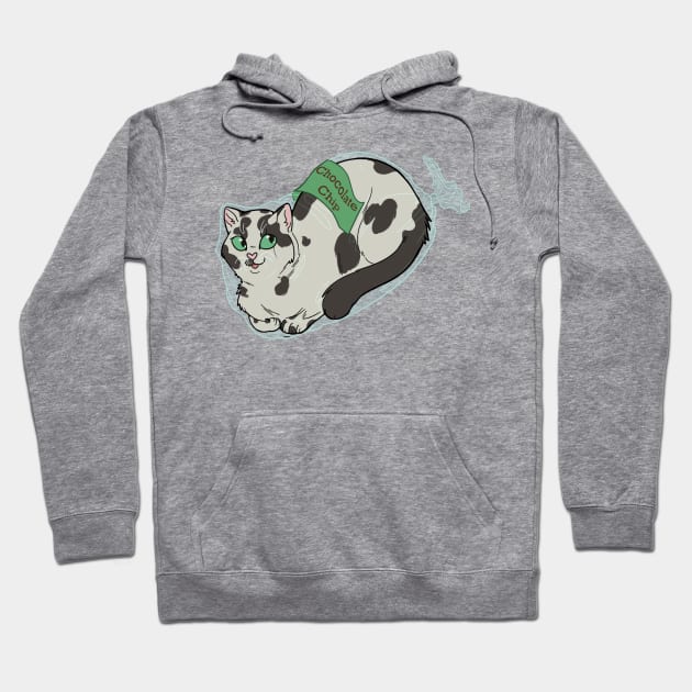 Catloaf: Chocolate Chip (Spotted B&W) Hoodie by Quincely's Curiosity Shop